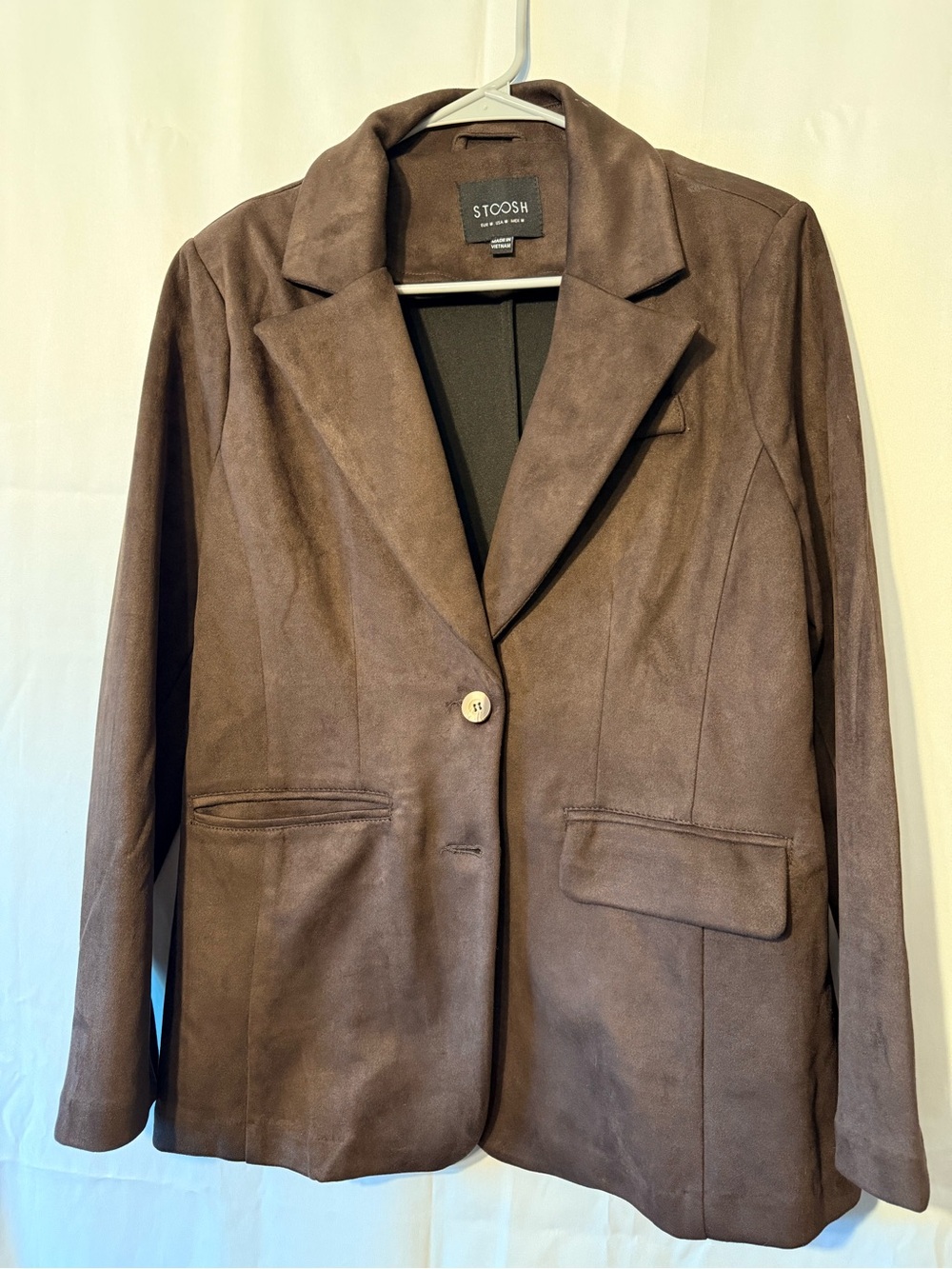 Stoosh Brown Faux Suede Blazer Jacket